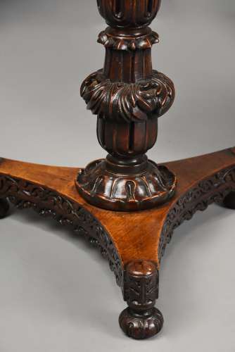 Mid 19thc Anglo Indian padouk circular tilt top occasional table