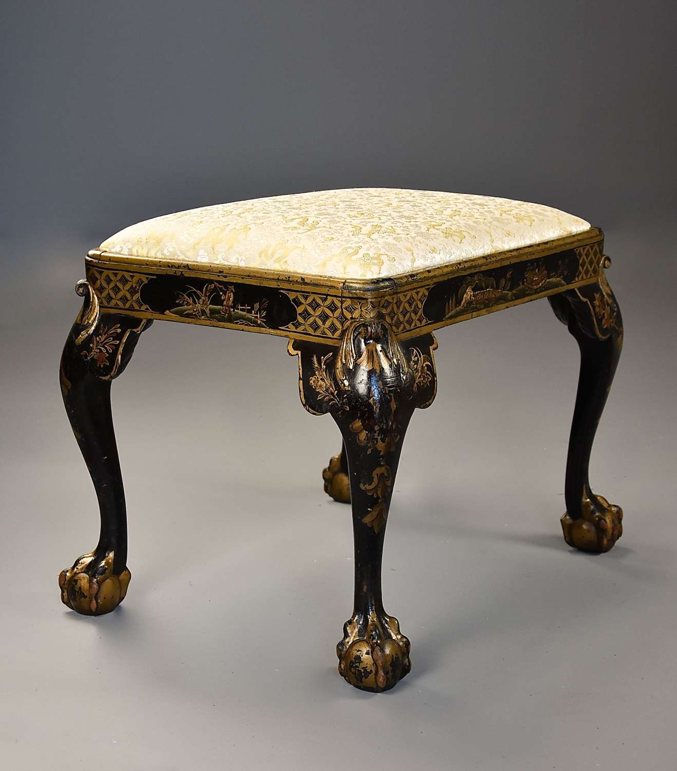 Late 19th century Georgian style Japanned stool