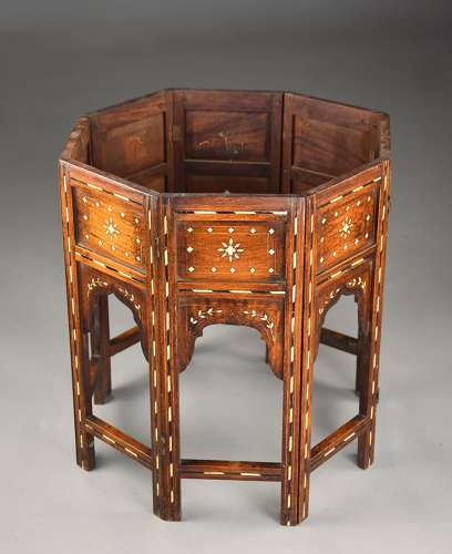 Fine quality late 19thc Anglo Indian Hoshiarpur inlaid table