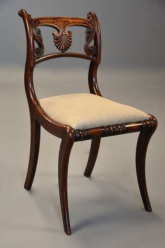 Fine quality set of thirteen Regency simulated rosewood dining chairs