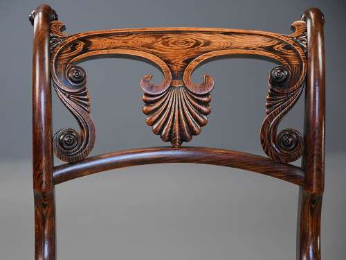 Fine quality set of thirteen Regency simulated rosewood dining chairs