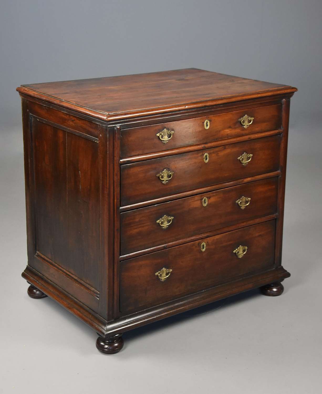 Rare late 17th century fruitwood chest of drawers of superb colour