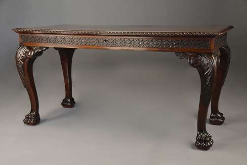 Late 19thc Edwards & Roberts mahogany side table of bold proportions