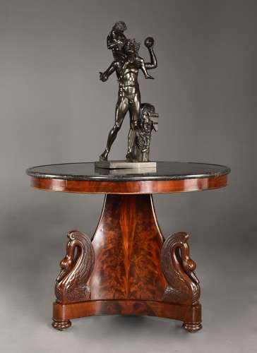 Fine quality 19thc French Empire mahogany gueridon table