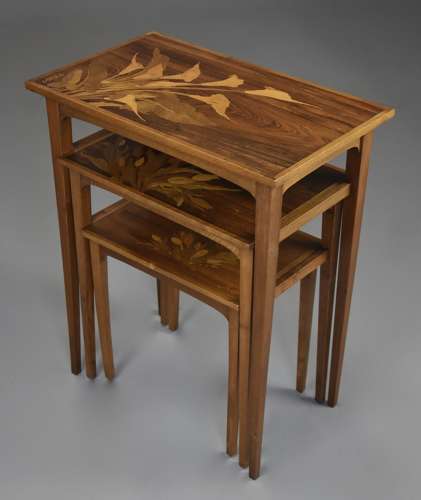 Early 20thc fine quality French Art Nouveau nest of rosewood tables