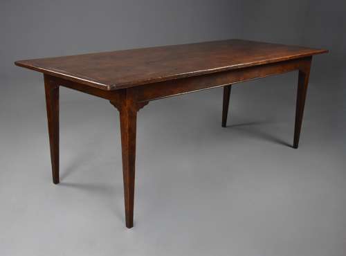 Large late 19thc Arts & Crafts oak farmhouse table of good patina