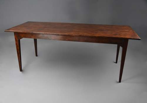Large late 19thc Arts & Crafts oak farmhouse table of good patina