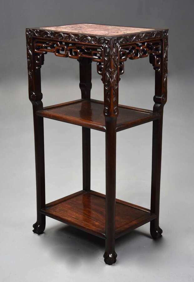 Late 19th century Chinese hardwood pot stand or table