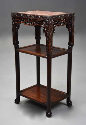 Late 19th century Chinese hardwood pot stand or table