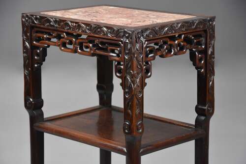 Late 19th century Chinese hardwood pot stand or table