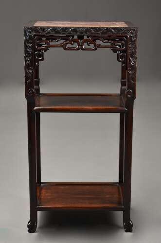 Late 19th century Chinese hardwood pot stand or table
