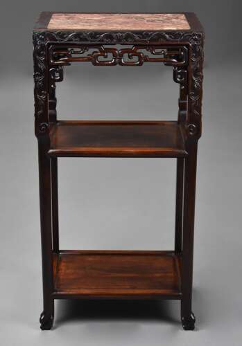 Late 19th century Chinese hardwood pot stand or table