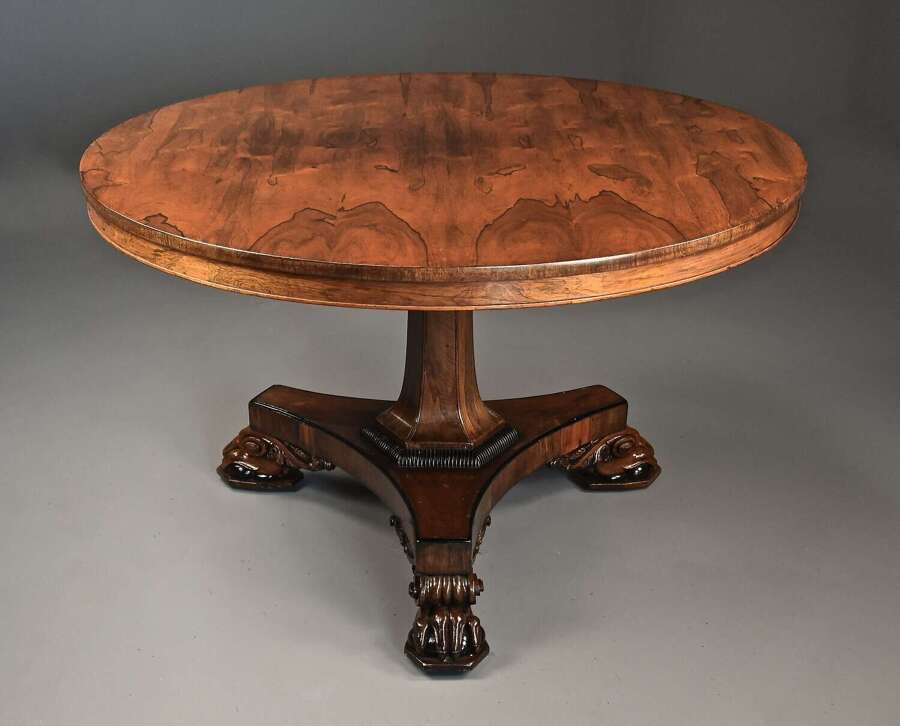 Fine quality 19th century William IV rosewood tilt top breakfast table