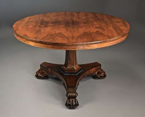 Fine quality 19th century William IV rosewood tilt top breakfast table