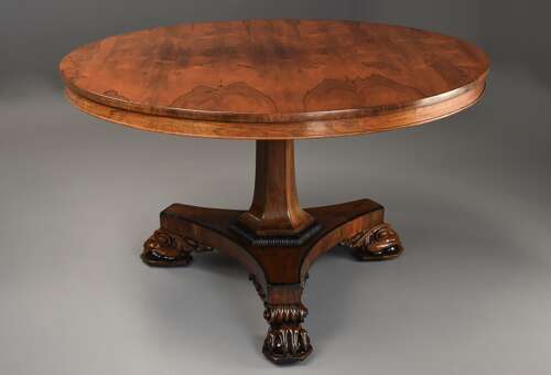 Fine quality 19th century William IV rosewood tilt top breakfast table