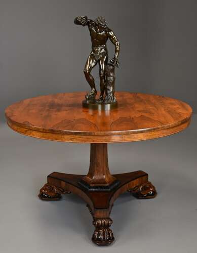 Fine quality 19th century William IV rosewood tilt top breakfast table