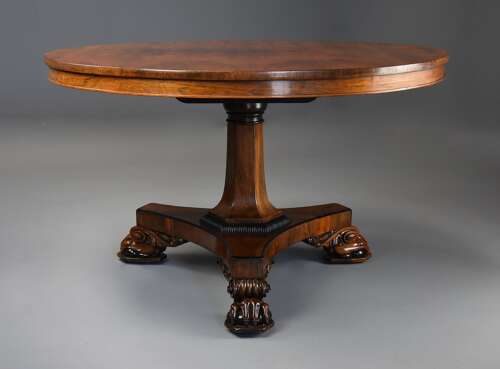 Fine quality 19th century William IV rosewood tilt top breakfast table