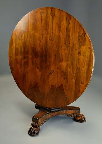 Fine quality 19th century William IV rosewood tilt top breakfast table