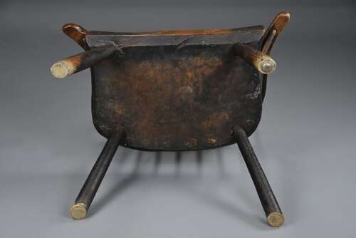 Mid 18th century primitive ash and elm comb back armchair with exceptional original patina