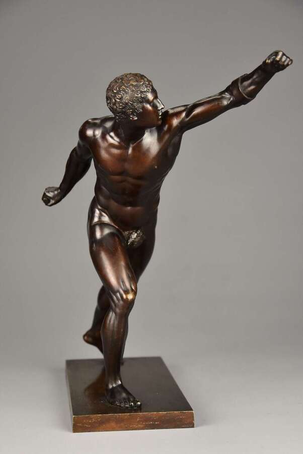 Fine quality late 19th century French Grand Tour bronze figure of the &lsquo;Borghese Gladiator&rsquo;