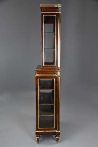 Highly decorative late 19thc French Directoire style mahogany vitrine or display cabinet