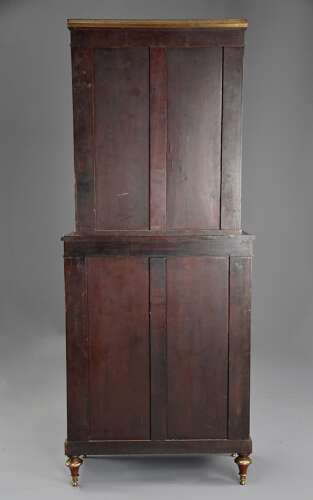 Highly decorative late 19thc French Directoire style mahogany vitrine or display cabinet
