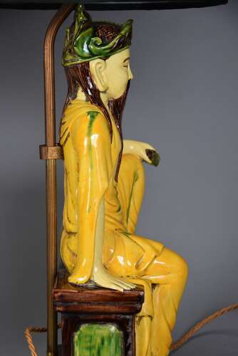 Pair of mid 20th century Italian table lamps of Chinese Ming style figures