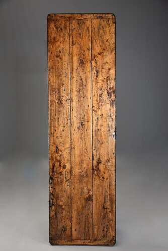 Early 19th century sycamore trestle ended tavern table of fine patina