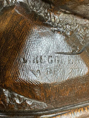 Finely carved late 19thc Black Forest linden wood cattle group, stamped ‘J HUGGLER